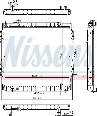 Радиатор охлаждения двигателя Nissens для Toyota 4Runner III 1995-2002. Артикул 606946