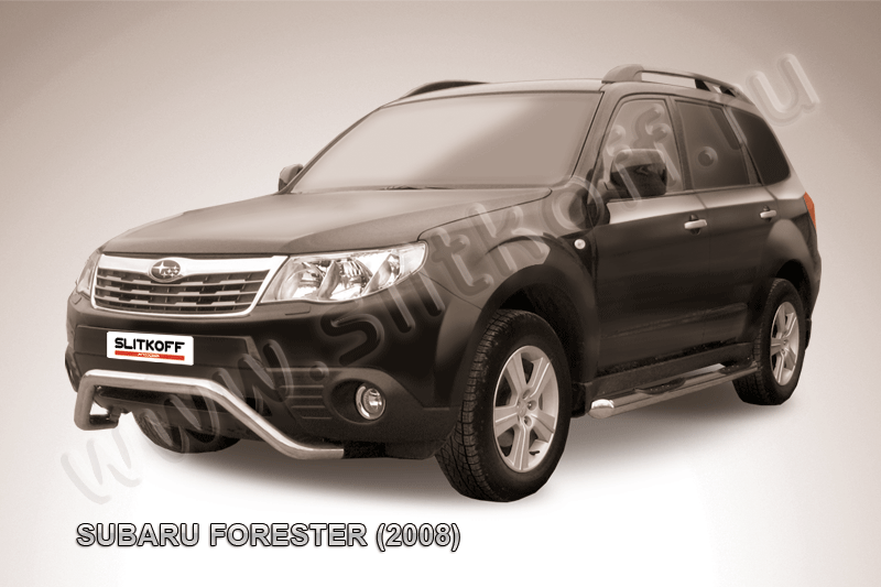 Кенгурятник Slitkoff d57 низкий для Subaru Forester III 2008-2012. Артикул SF008
