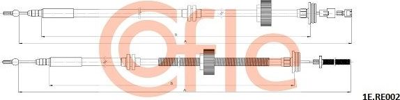 Трос ручника (тросик ручного тормоза) Cofle задний правый/левый для Renault Grand Scenic II 2008-2009. Артикул 92.1E.RE002