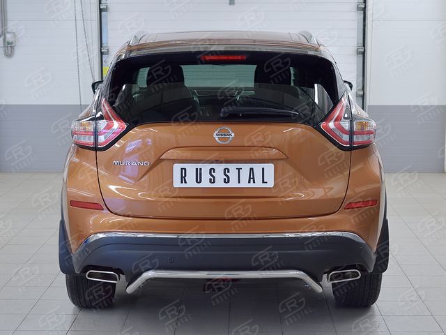 Защита RusStal заднего бампера d42 волна под машину для Nissan Murano Z52 2016-2026. Артикул NMUZ-002411