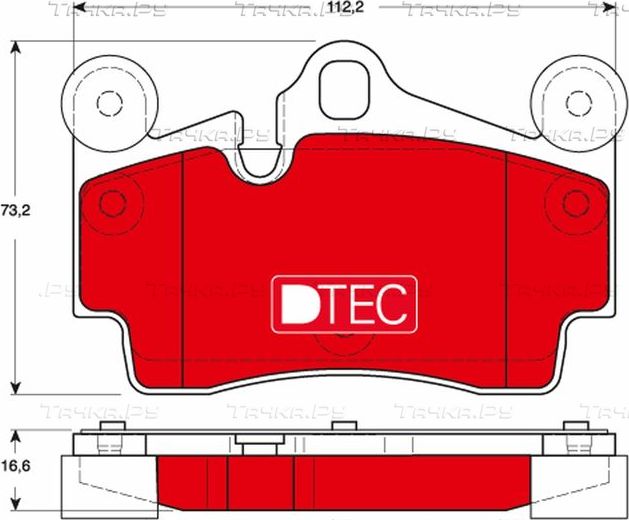 Тормозные колодки TRW DTEC COTEC задние для Audi Q7 I (4L) 2006-2015. Артикул GDB1653DTE