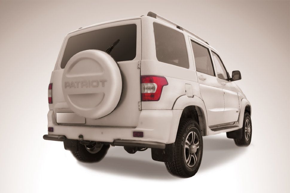 Защита Slitkoff задняя уголки d76 для УАЗ Patriot I рестайлинг 2014-2026 Черная. Артикул UP14-007B