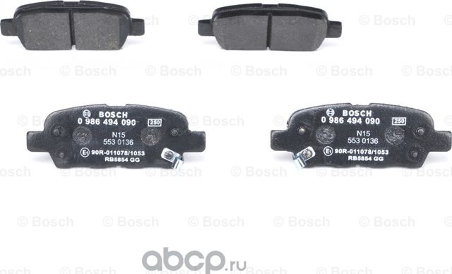Колодки зад. NISSAN TEANA,X-TRAIL,MURANO 2002 = (Bosch). Артикул 986494090