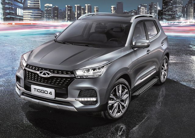 Пороги алюминиевые Rival Black для Chery Tiggo 4 I рестайлинг 2019-2026. Артикул F173ALB.0905.1