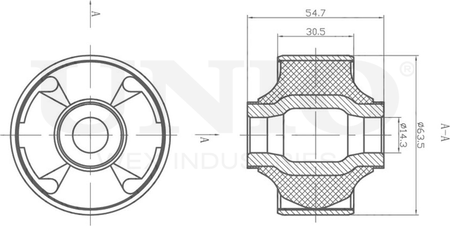 Сайлентблок рычага подвески (Unio). Артикул RMP-20171