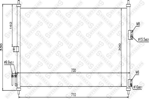 Радиатор кондиционера (конденсатор) Stellox для Nissan Primera P12 2002-2008. Артикул 10-45170-SX