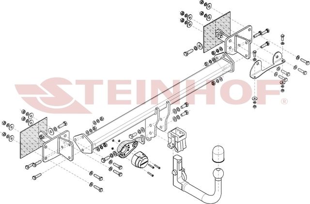 Фаркоп Steinhof для Mercedes E-Class C238 coupe, A238 cabrio (только AMG line) 2016-2026. Быстросъемный крюк. Артикул M-174