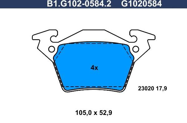 Тормозные колодки Galfer. Артикул B1.G102-0584.2