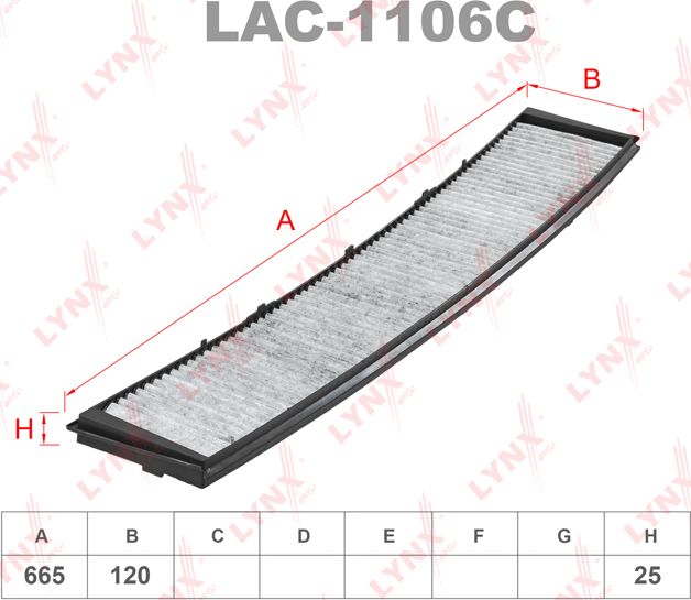 Салонный фильтр LYNXauto. Артикул LAC-1106C