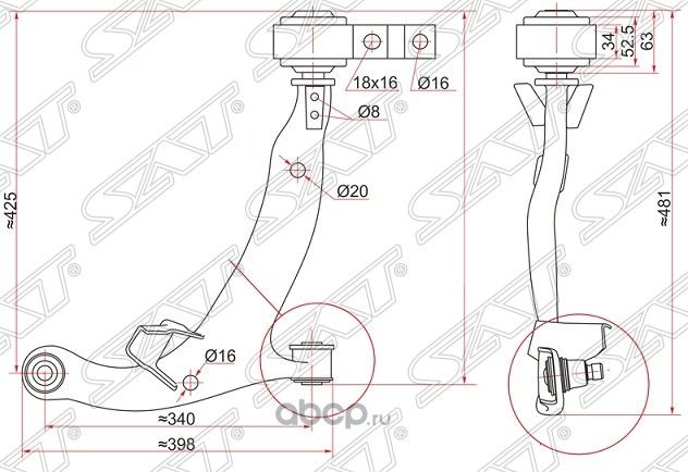 Рычаг нижний с шаров. NISSAN TEANA 03-08 RH (SAT). Артикул ST545009W20C