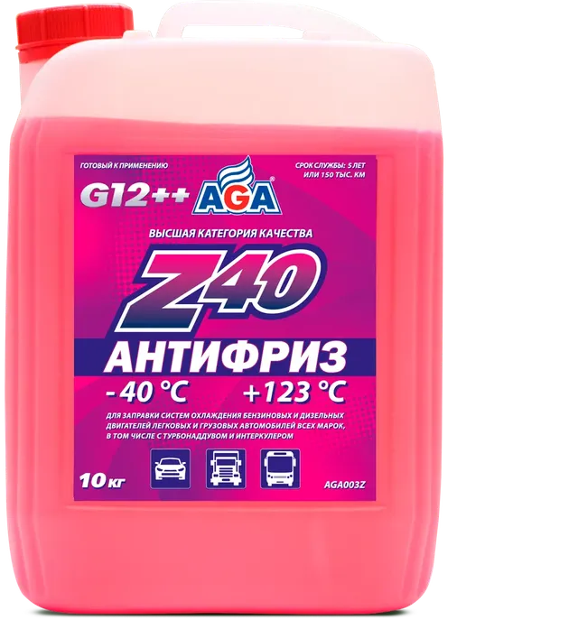 Антифриз  красный  -40С  10 кг (AGA). Артикул aga003z