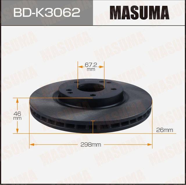 Диск тормозной MASUMA BD-K3062 (1 2) front SSANG YONG ACTYON 12 Masuma. Артикул BDK3062