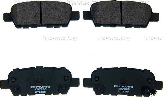 Тормозные колодки Zentparts. Артикул Z07260