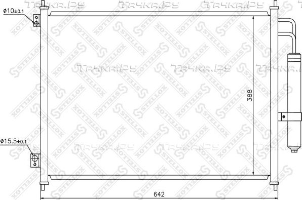 Радиатор кондиционера (конденсатор) Stellox. Артикул 10-45585-SX