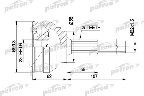 Шрус наружный (граната) Patron. Артикул PCV1248