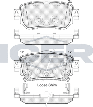 Тормозные колодки Icer задние для Nissan X-Trail T32 2013-2025. Артикул 182188