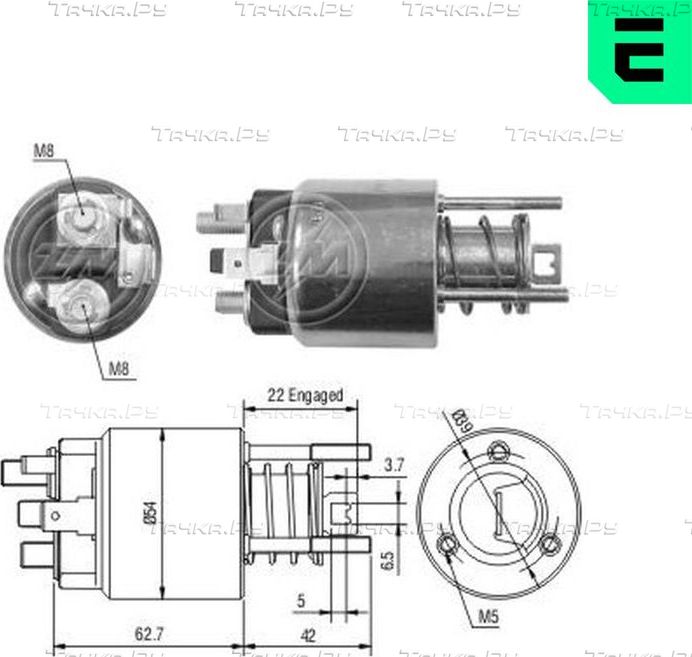 Втягивающее реле стартера Era для Rover 45 2000-2005. Артикул ZM1395