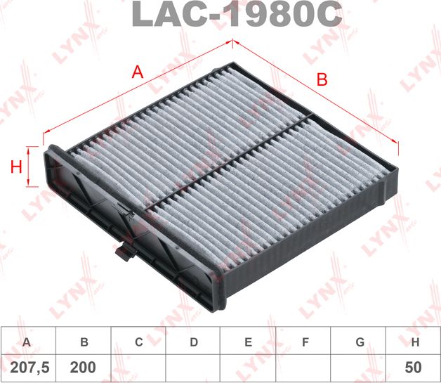 Салонный фильтр LYNXauto для Mazda 3 IV (BP) 2018-2026. Артикул LAC-1980C