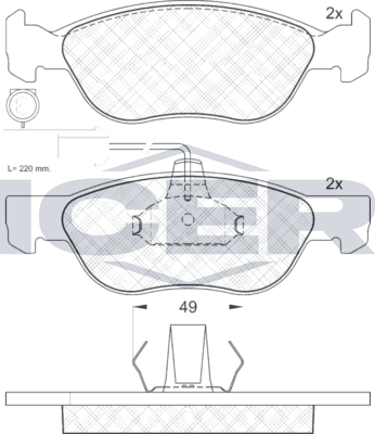 Тормозные колодки Icer для Alfa Romeo 145 I 1994-2001. Артикул 181243
