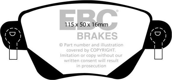 Тормозные колодки EBC Brakes задние для Jaguar X-Type I 2001-2009. Артикул DP1350