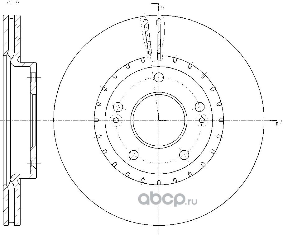 Диск тормозной вентилируемый (G-Brake). Артикул GR21300