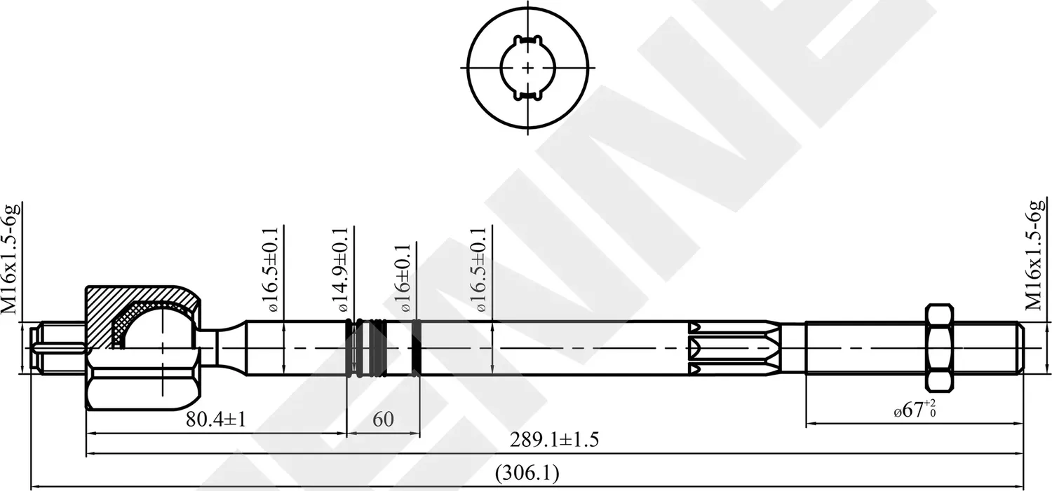 Тяга рулевая AUDI Q7 06-16, PORSCHE CAYENNE 02-10, VW TOUAREG 02-18, VW AMAROK 1 (Zennek). Артикул DTR0042