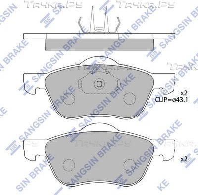 Тормозные колодки Sangsin Hi-Q. Артикул SP4182