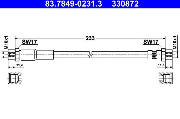 Тормозной шланг ATE. Артикул 83.7849-0231.3