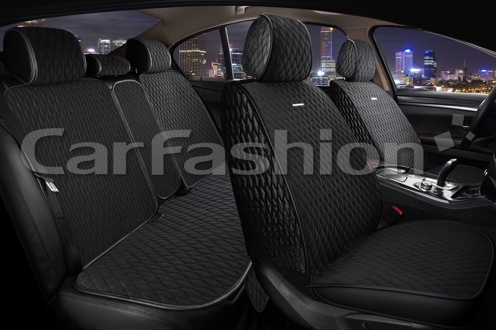 Накидки универсальные CarFashion Rubin Plus для авто, цвет Черный/Черный/Черный. Артикул 22694