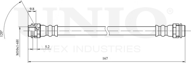 Шланг тормозной (Unio). Артикул BRH-10005