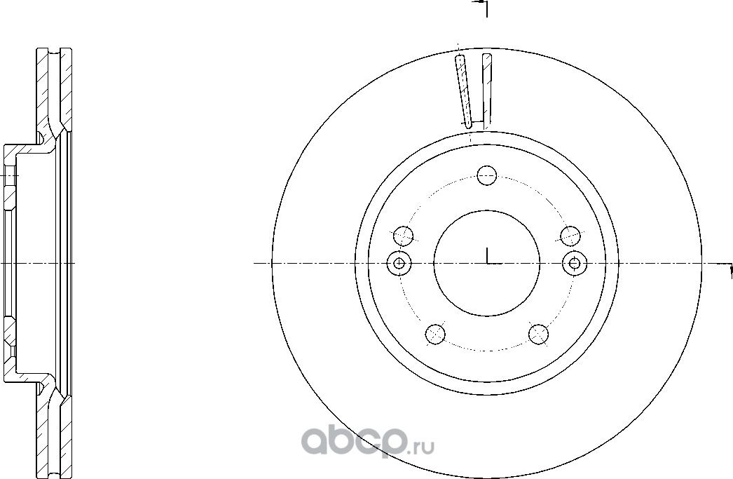 Диск тормозной вентилируемый (G-Brake). Артикул GR21474