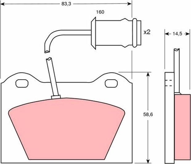 Тормозные колодки TRW. Артикул GDB253