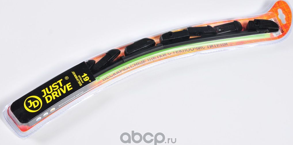 Щетка бескаркасная 19/475мм (8 адаптеров) (Just Drive). Артикул JDWB475FS