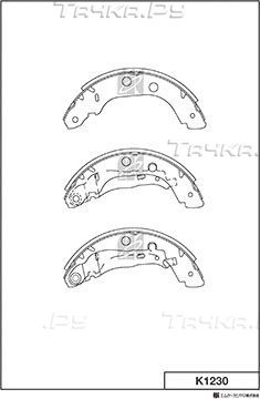 Тормозные колодки MK Kashiyama задние для Nissan Patrol Y60 1988-1998. Артикул K1230