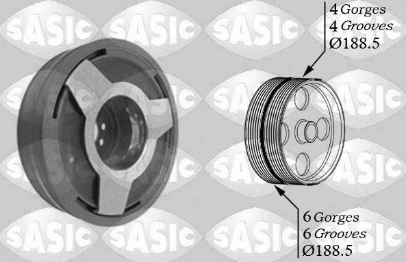 Шкив коленвала Sasic. Артикул 9001806