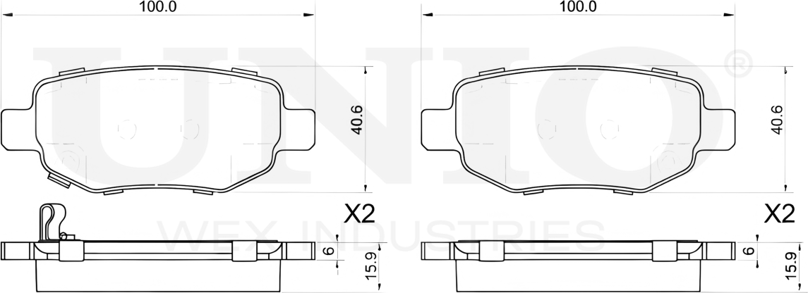 Колодки тормозные дисковые, комплект (Unio). Артикул BRP-20156