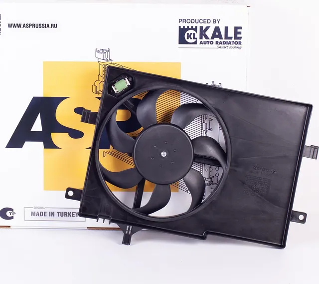 Электровентилятор радиатора для а/м Fiat Albea (02-) A/C+ с кожухом и резистором (ASP). Артикул AL50003