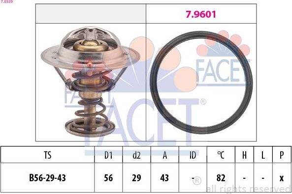 Термостат Facet Made in Italy - OE Equivalent для Mitsubishi Carisma I 1995-2006. Артикул 7.8339