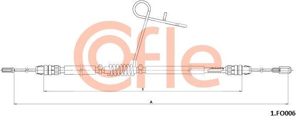 Трос ручника (тросик ручного тормоза) Cofle. Артикул 1.FO006