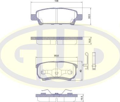 Тормозные колодки G.U.D.. Артикул GBP105102