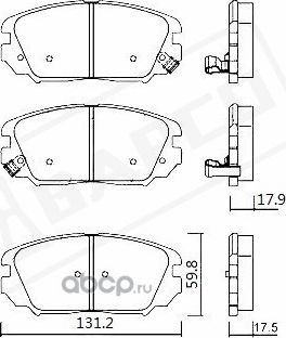 КОЛОДКИ ТОРМОЗНЫЕ ДИСКОВЫЕ ПЕРЕДНИЕ, BP0604 (Bapco) Bapco. Артикул BP0604