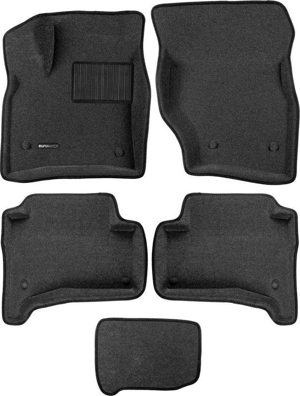 Коврики текстильные Euromat 3D Business для салона Volkswagen Touareg I 2006-2009 СЕРЫЕ. Артикул EMC3D-004100G