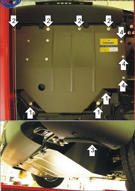 Защита Мотодор для картера, КПП Fiat Ducato 244 2002-2026. Артикул 00616