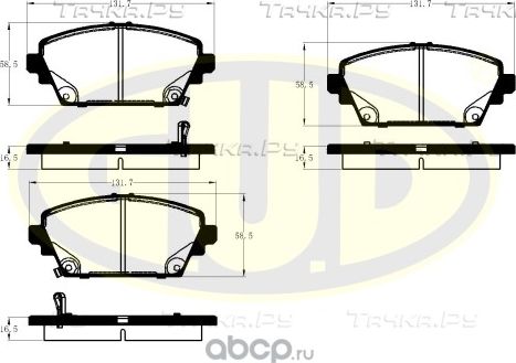 Тормозные колодки G.U.D.. Артикул GBP069402