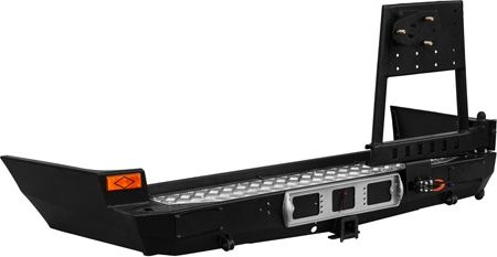 Бампер силовой OJ задний с правой калиткой под запаску для Toyota Land Cruiser 100 1998-2007. Артикул 03.121.02