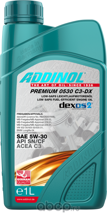 ADDINOL PREMIUM 5W30 LL 1л. Артикул 4014766073570