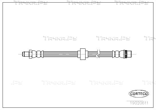 Тормозной шланг Corteco передний передний для Renault Laguna I 1993-2001. Артикул 19020611