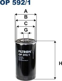Масляный фильтр Filtron. Артикул OP 592/1