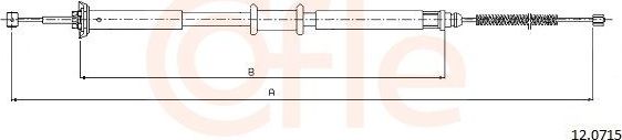 Трос ручника (тросик ручного тормоза) Cofle. Артикул 12.0715