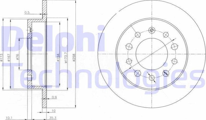 Тормозной диск Delphi. Артикул BG3862
